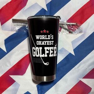 Black World's Okayest Golfer Tumbler (NWOT)
